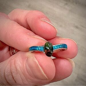 Sparkling Blue Opal Ring